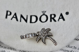 Pandora Silver Sparkling Palm Tree Bead Charm Pendant (791540CZ)