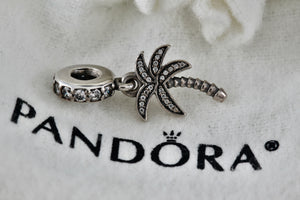 Pandora Silver Sparkling Palm Tree Bead Charm Pendant (791540CZ)