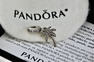 Pandora Silver Sparkling Palm Tree Bead Charm Pendant (791540CZ)