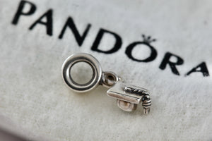 Pandora Silver Dangle Graduation Cap Bead Charm Pendant (790270)