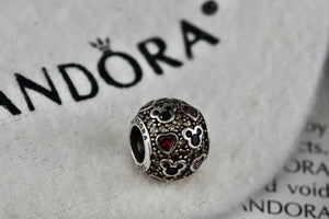 Pandora Silver Sparkling Mickey & Hearts Bead Charm (791457CZ)