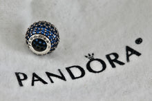 Load image into Gallery viewer, Pandora Silver Pave Lights Blue Crystal Bead Charm (791051NCB)
