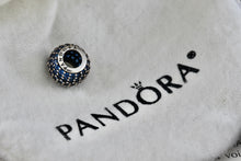 Load image into Gallery viewer, Pandora Silver Pave Lights Blue Crystal Bead Charm (791051NCB)
