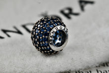 Load image into Gallery viewer, Pandora Silver Pave Lights Blue Crystal Bead Charm (791051NCB)
