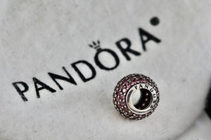 Pandora Silver Pave Lights Pink Crystal Bead Charm (791051CZS)