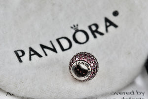 Pandora Silver Pave Lights Pink Crystal Bead Charm (791051CZS)