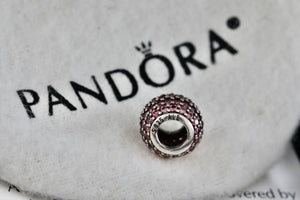 Pandora Silver Pave Lights Pink Crystal Bead Charm (791051CZS)