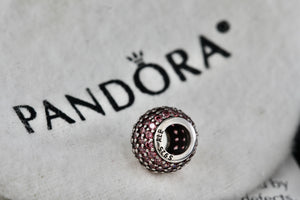 Pandora Silver Pave Lights Pink Crystal Bead Charm (791051CZS)