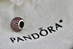 Pandora Silver Pave Lights Pink Crystal Bead Charm (791051CZS)