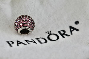 Pandora Silver Pave Lights Pink Crystal Bead Charm (791051CZS)