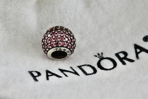 Pandora Silver Pave Lights Pink Crystal Bead Charm (791051CZS)