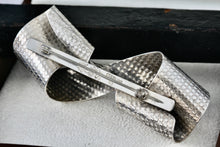 Load image into Gallery viewer, Steve Yellowhorse Navajo Silver Rivet Studded Ribbon Brooch Pin
