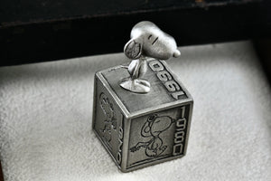 Hallmark Peanuts 5 Decades of Snoopy Cube Pewter Commemorative Figurine