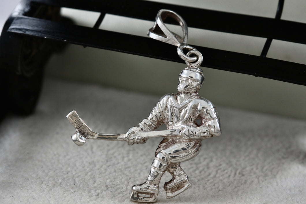 Sterling Silver Ice Skating Hockey Player 1