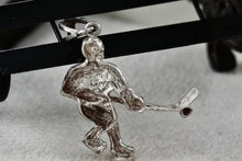 Load image into Gallery viewer, Sterling Silver Ice Skating Hockey Player 1&quot; Pendant
