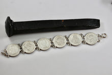 Load image into Gallery viewer, Vintage Hand Made 6 Australia Silver Shilling Coin Link 8&quot; Bracelet
