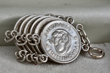 Load image into Gallery viewer, Vintage Hand Made 6 Australia Silver Shilling Coin Link 8&quot; Bracelet
