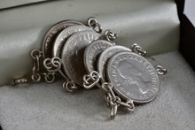 Load image into Gallery viewer, Vintage Hand Made 6 Australia Silver Shilling Coin Link 8&quot; Bracelet
