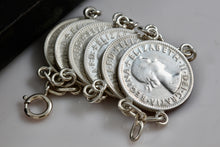 Load image into Gallery viewer, Vintage Hand Made 6 Australia Silver Shilling Coin Link 8&quot; Bracelet
