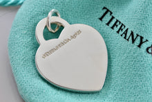 Load image into Gallery viewer, Return To Tiffany &amp; Co. NYC Blue Enamel Stripe Silver Heart Charm Pendant
