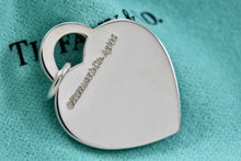 Load image into Gallery viewer, Return To Tiffany &amp; Co. NYC Blue Enamel Stripe Silver Heart Charm Pendant
