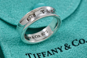 Tiffany & Co. 1837 Silver Wide Band Ring Men Size 10