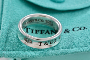 Tiffany & Co. 1837 Silver Wide Band Ring Men Size 10