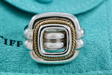 Load image into Gallery viewer, Tiffany &amp; Co. 18K Gold &amp; Silver Twist Rope Square Dome Ring Size 5.5
