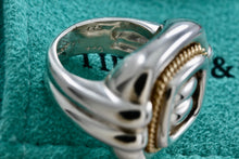 Load image into Gallery viewer, Tiffany &amp; Co. 18K Gold &amp; Silver Twist Rope Square Dome Ring Size 5.5
