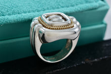 Load image into Gallery viewer, Tiffany &amp; Co. 18K Gold &amp; Silver Twist Rope Square Dome Ring Size 5.5
