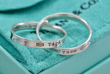 Load image into Gallery viewer, Tiffany &amp; Co. 1837 Silver Interlocking Narrow Band Rings Size 10
