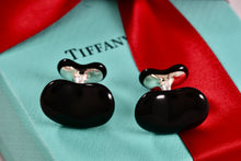 Load image into Gallery viewer, Tiffany &amp; Co. Elsa Peretti Silver Black Jade Bean Cufflinks
