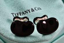 Load image into Gallery viewer, Tiffany &amp; Co. Elsa Peretti Silver Black Jade Bean Cufflinks
