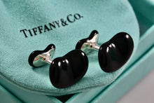 Load image into Gallery viewer, Tiffany &amp; Co. Elsa Peretti Silver Black Jade Bean Cufflinks
