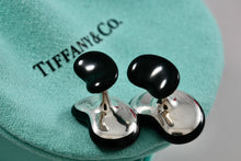 Load image into Gallery viewer, Tiffany &amp; Co. Elsa Peretti Silver Black Jade Bean Cufflinks
