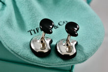 Load image into Gallery viewer, Tiffany &amp; Co. Elsa Peretti Silver Black Jade Bean Cufflinks
