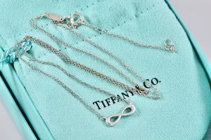 Tiffany & Co Silver Endless Infinity Pendant Adjustable 16"-18" Necklace