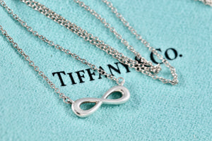 Tiffany & Co Silver Endless Infinity Pendant Adjustable 16"-18" Necklace