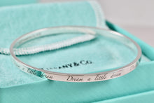 Load image into Gallery viewer, Tiffany &amp; Co. Silver Notes &#39;&#39;Dream A Little Dream&#39;&#39; Narrow Bangle Bracelet
