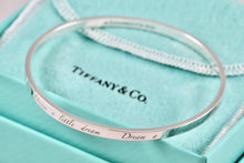 Load image into Gallery viewer, Tiffany &amp; Co. Silver Notes &#39;&#39;Dream A Little Dream&#39;&#39; Narrow Bangle Bracelet
