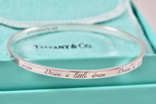 Load image into Gallery viewer, Tiffany &amp; Co. Silver Notes &#39;&#39;Dream A Little Dream&#39;&#39; Narrow Bangle Bracelet
