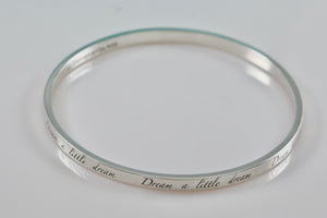 Tiffany & Co. Silver Notes ''Dream A Little Dream'' Narrow Bangle Bracelet