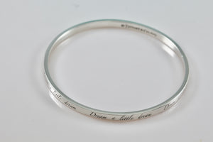 Tiffany & Co. Silver Notes ''Dream A Little Dream'' Narrow Bangle Bracelet