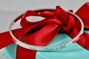 Tiffany & Co. Silver Notes ''Dream A Little Dream'' Narrow Bangle Bracelet