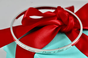 Tiffany & Co. Silver Notes ''Dream A Little Dream'' Narrow Bangle Bracelet