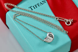 Tiffany & Co. Elsa Peretti Silver Small 11mm Bean Pendant Necklace