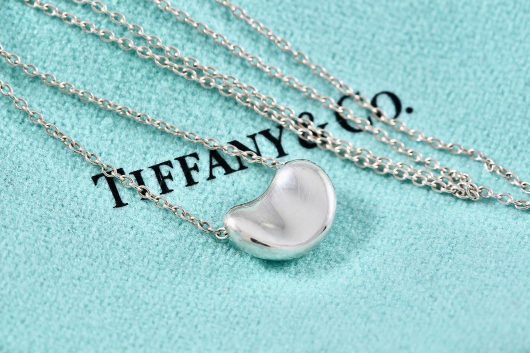 Tiffany & Co. Elsa Peretti Silver Small 11mm Bean Pendant Necklace