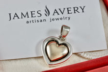 Load image into Gallery viewer, James Avery Vintage 14K Gold &amp; Silver Heart Charm Pendant
