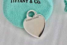 Load image into Gallery viewer, Tiffany &amp; Co. Engraved &quot;Forever In My Heart&quot; Silver Heart Pendant 28mm x 21mm
