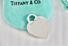 Load image into Gallery viewer, Tiffany &amp; Co. Engraved &quot;Forever In My Heart&quot; Silver Heart Pendant 28mm x 21mm
